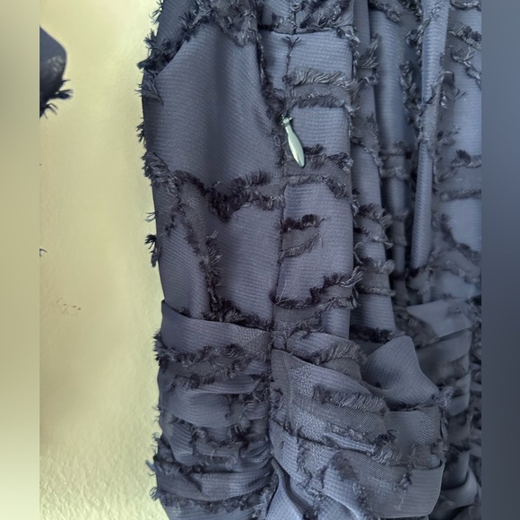 NWT Tanya Taylor Eva Navy Blue Burnout Puff Sleeve Shirred Mini Dress Size 4 - Picture 12 of 13